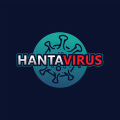 Obraz premium Hantavirus Medical Emblem Logo Vector Icon With Rodent Infection Representation Concept