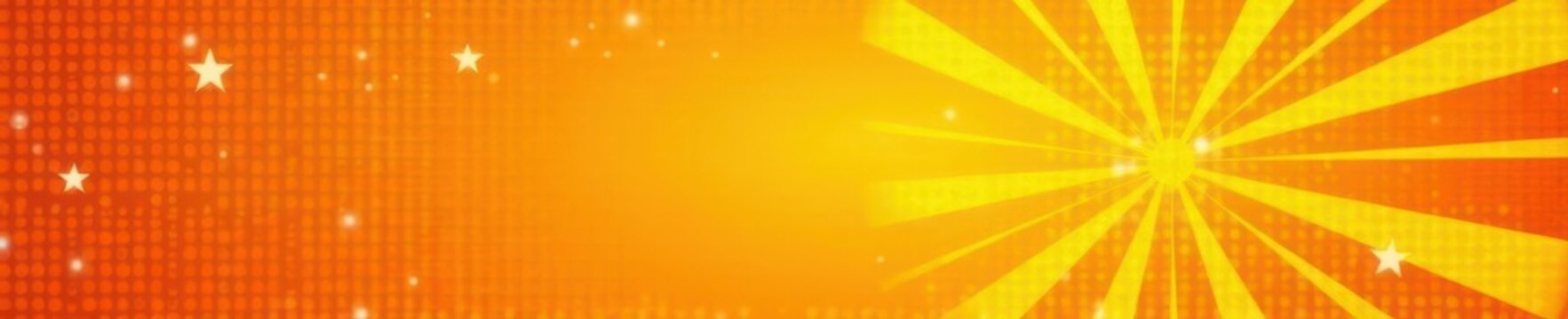 Retro orange comic background with yellow starburst rays & halftone pattern Fun vector illustration , orange, halftone, speech bubble