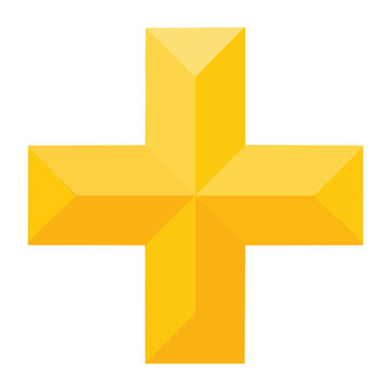 3D yellow plus sign icon