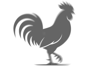 Rooster standing pose silhouette with stylized ripple effect silhouette illustration domestic cockerel farmhouse abstract standing agriculture birdlife © Md Hajrat