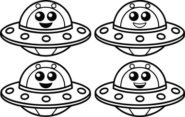 Fototapeta premium Alien Illustration Design. Extraterrestrial Alien Illustration. Cute Alien Design. Space Alien Illustration. Cartoon Alien Design. UFO Alien Illustration. SciFi Alien Design. Green Alien Illustration.