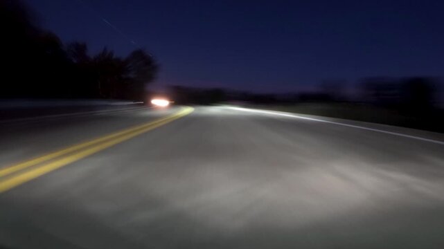 Person walks alone at night