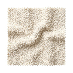 Fluffy cream bouclé sherpa wool fabric swatch, isolated on transparent background © PNG Lab