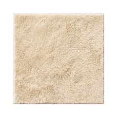 Creamy beige fluffy sherpa fleece wool fabric swatch, isolated on transparent background © PNG Lab