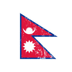 Obraz premium Nepal national flag grunge vector illustration