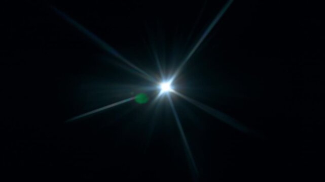 Real Lens Flare Overlay Isolated on Black Background at 1000fps Slow Motion.