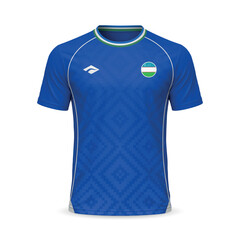 3d realistic away soccer jersey Uzbekistan national team, shirt template © magr80