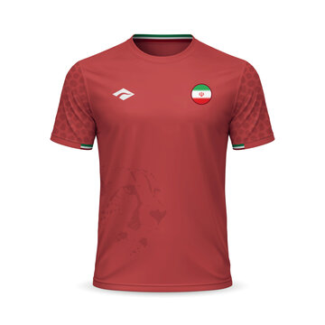 3d realistic away soccer jersey Iran national team, shirt template
