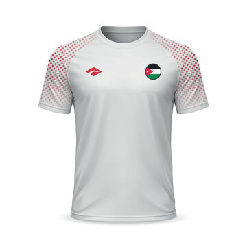 3d realistic home soccer jersey Jordan national team, shirt template