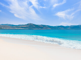 Fototapeta premium Beautiful landscape with Salda white sand beach - Salda Lake, Burdur