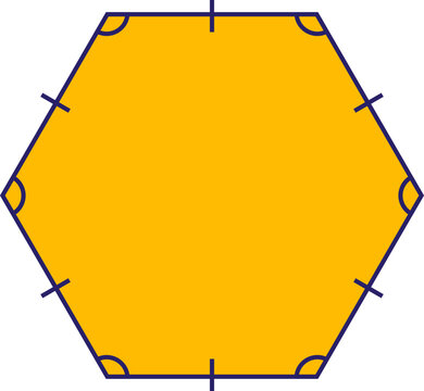 Measured Hexagon Math Geometry Shape Illustration