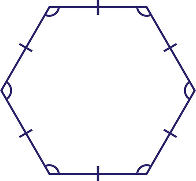 Ilustrasi Segienam Wireframe Geometri Matematika