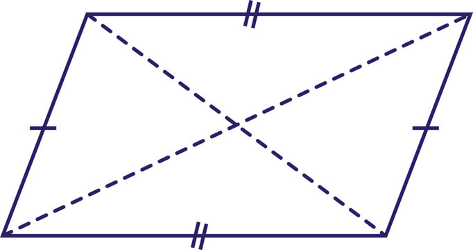 Bentuk Jajar Genjang Wireframe Geometri Matematika