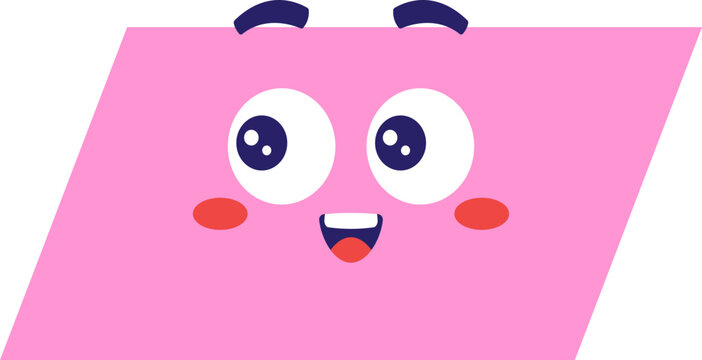 Cute Parallelogram Math Shape Character