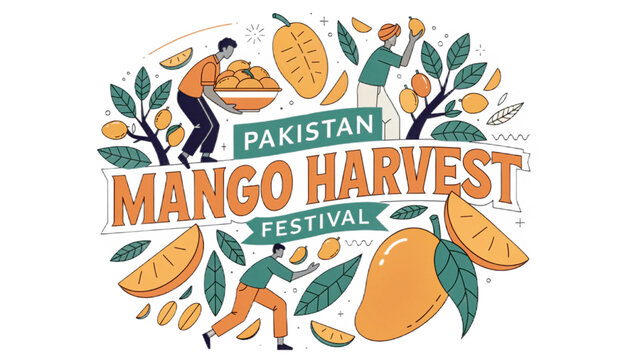 Pakistani mango harvest celebration design EPS vector transparent background