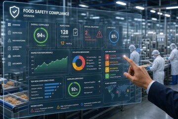 Digital Food Safety Compliance Dashboard Concept