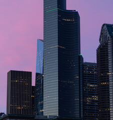Modern glass skyscraper and high rise buildings at dusk in downtown Seattle Washington © Dmitry