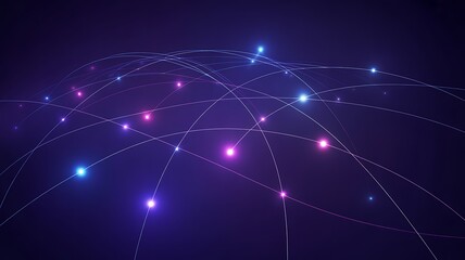 Fototapeta premium Global network connections with glowing nodes and digital communication technology