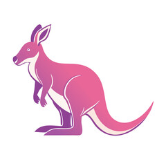 Fototapeta premium Flat design illustration of a pink kangaroo