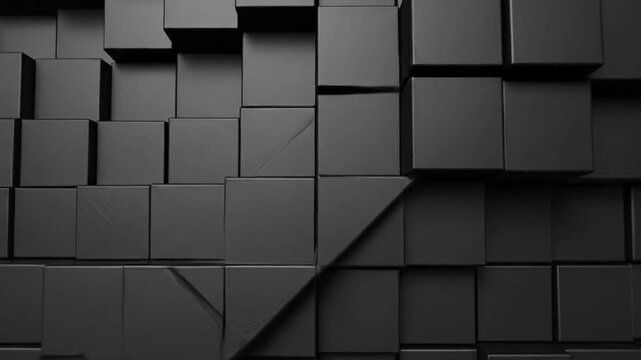 Abstract background of many black cubes in a repeating pattern design