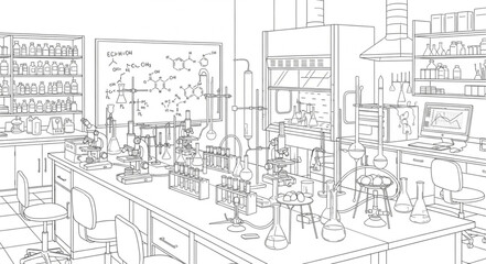 Naklejka premium Scientists conducting experiments in a well-equipped laboratory 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 setting