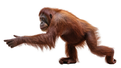 Orangutan reaching out with its left arm © Ari
