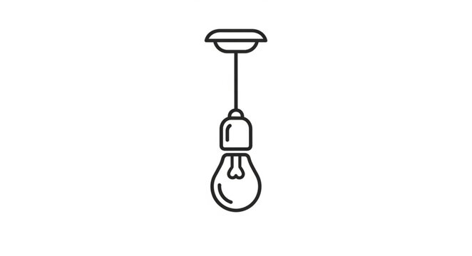 An illustration of a single lightbulb hanging 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 from the ceiling