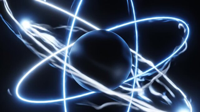 Atomic structure with orbiting electrons