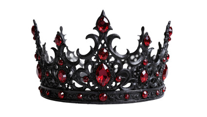 Ornate black crown with red gemstones © Ari