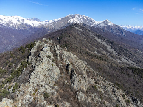 View of the summit of Rocca Sella (Caprie - Italy)
