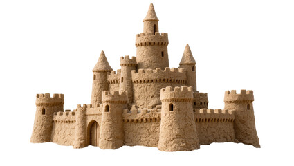Elaborate sand castle with multiple towers and walls © Ari