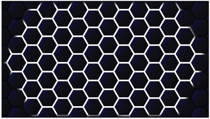 White glowing hexagon grid background with futuristic honeycomb technology pattern © MD SHAHINUR RAHMAN