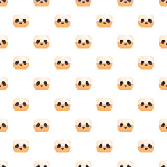 Obraz premium Adorable panda bear heads forming a repeating texture background for design