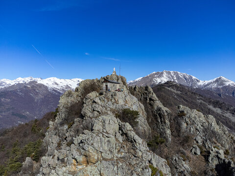 View of the summit of Rocca Sella (Caprie - Italy)