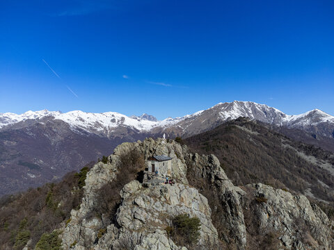 View of the summit of Rocca Sella (Caprie - Italy)