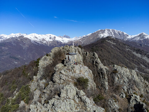 View of the summit of Rocca Sella (Caprie - Italy)