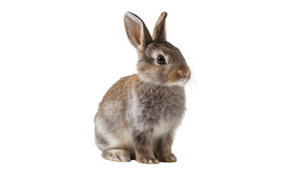 Obraz premium Small brown rabbit sitting and looking to the side