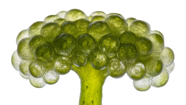 Green sea grapes cluster with thick stem