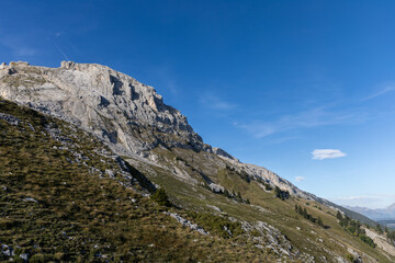 Fototapeta premium Rugged mountain wilderness of the Bornes massif, Haute-Savoie, French Alps