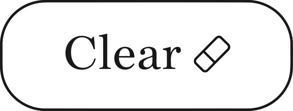 Clear button icon isolated on white rounded rectangle interface element