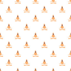 Obraz premium Meditating guru figures repeating in a seamless spiritual pattern background