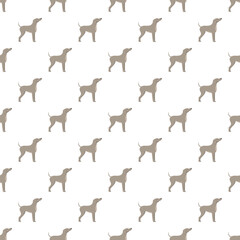 Fototapeta premium Weimaraner dog silhouettes creating a repeating seamless background pattern