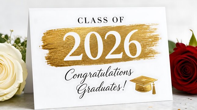 Graduation card with congratulations and class of 2026 graduation congratulati