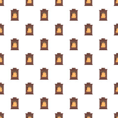 Obraz premium Repeating pattern of fireplaces with burning logs creating a warming atmosphere
