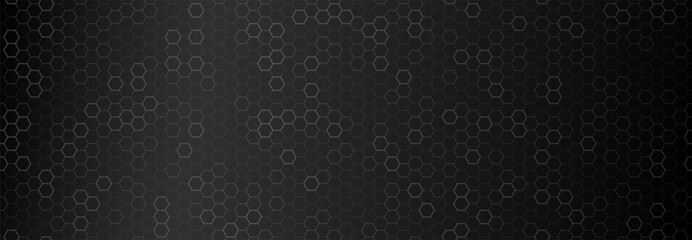 Carbon hexagon mesh with honeycomb pattern. Geometric texture with metal lace details for modern science backgrounds, sport, nano technology and futuristic designs. Vector illustration on black bg © marina_ua