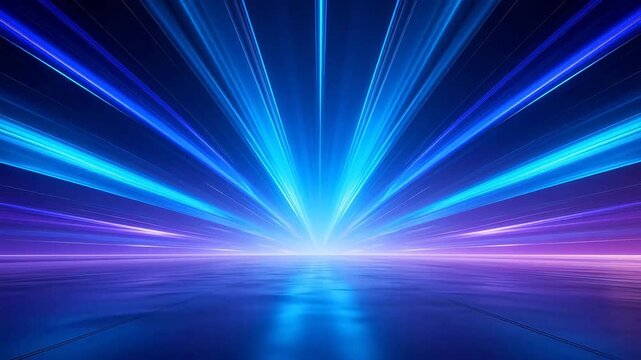 Abstract light rays on reflective surface