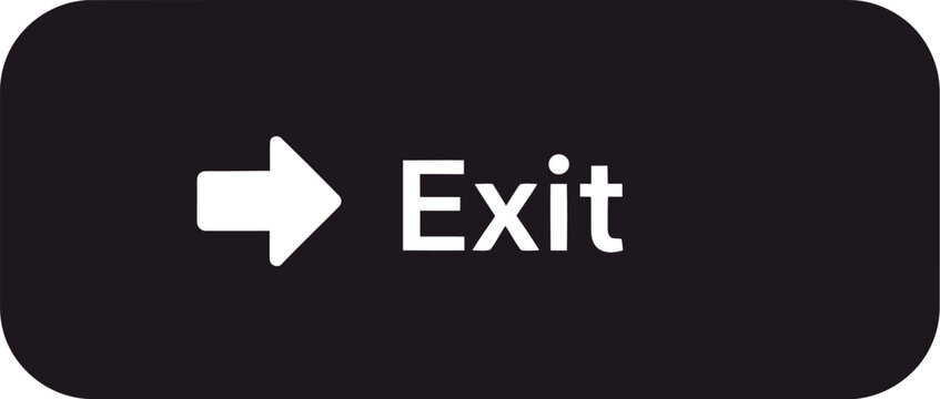 White Exit Arrow Button on Dark Rounded Rectangle Interface Icon