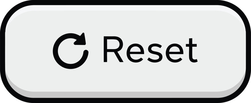 Close Up of Reset Button on White Computer Keyboard with Black Icon and Text