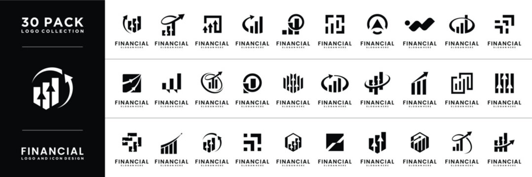 Business consulting financial logo design collection.