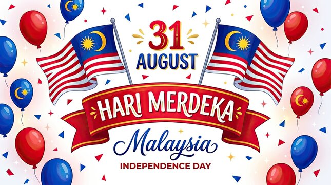 Malaysia Merdeka Celebration Background With Flags And Patriotic Festive Design